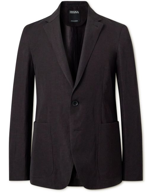 Z Zegna Slim-Fit Wool and Linen-Blend Suit Jacket