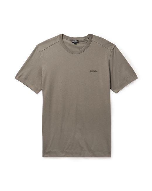 Z Zegna Slim-Fit Logo-Embroidered Cotton-Jersey T-Shirt