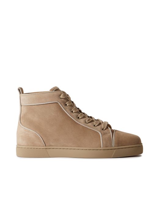 Christian Louboutin Louis Orlato Grosgrain-Trimmed Suede High-Top Sneakers