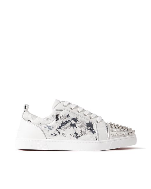 Christian Louboutin Louis Junior Spikes Orlato Suede and Leather Sneakers