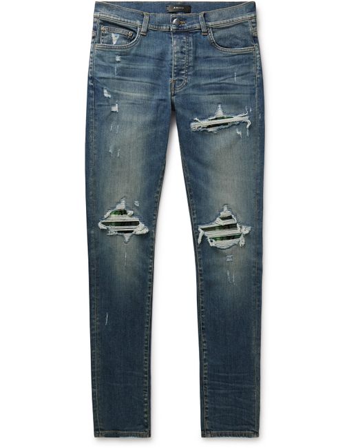 Amiri MX1 Skinny-Fit Panelled Distressed Jeans UK/US 28