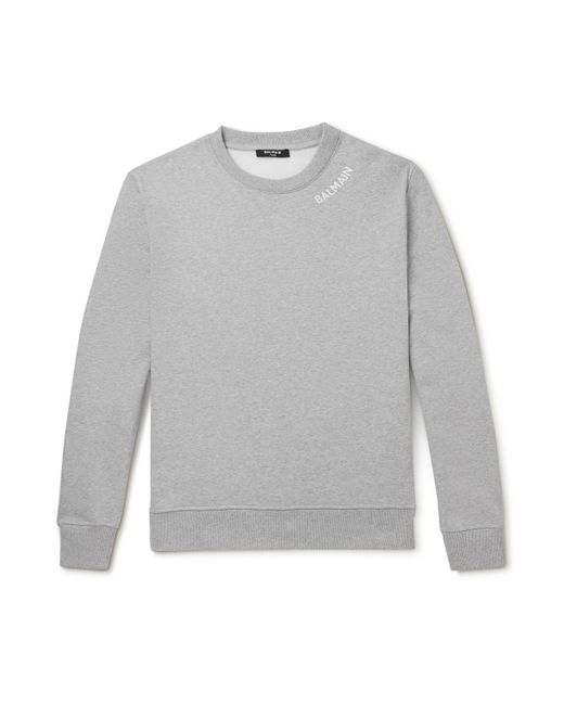 Balmain Logo-Embroidered Cotton-Jersey Sweatshirt