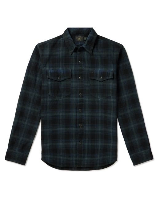 Rrl Checked Cotton-Flannel Shirt