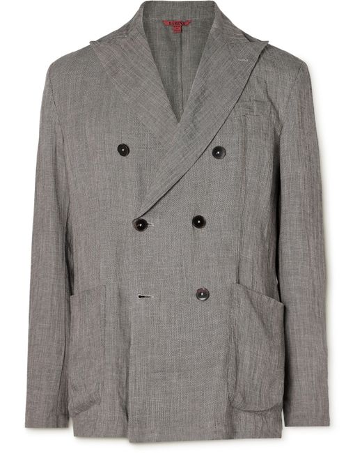 Barena Double-Breasted Unstructured Woven Suit Jacket