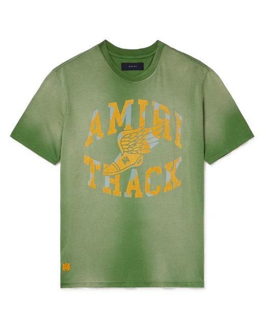 Amiri Track Logo-Flocked Cotton-Jersey T-Shirt