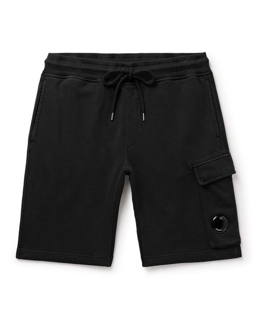 CP Company Slim-Fit Straight-Leg Logo-Appliquéd Cotton-Jersey Drawstring Cargo Shorts