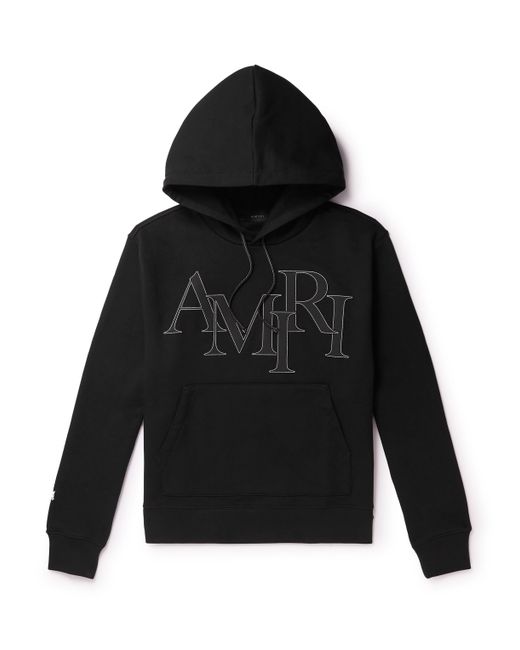 Amiri Logo-Appliquéd Cotton-Jersey Hoodie