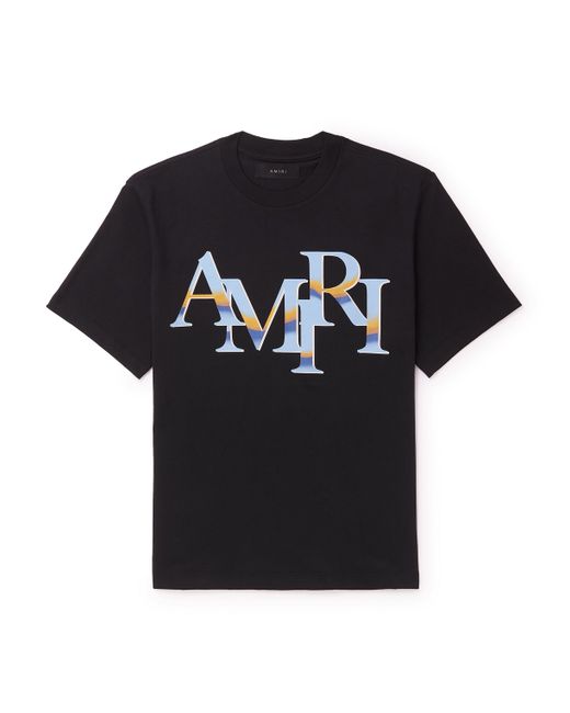 Amiri Staggered Logo-Print Cotton-Jersey T-Shirt