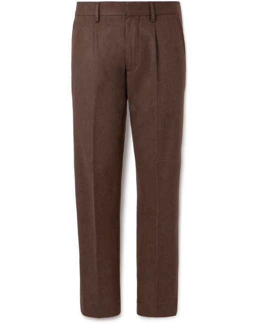 Nn07 Bill 1630 Tapered Cropped Pleated Wool-Blend Twill Trousers