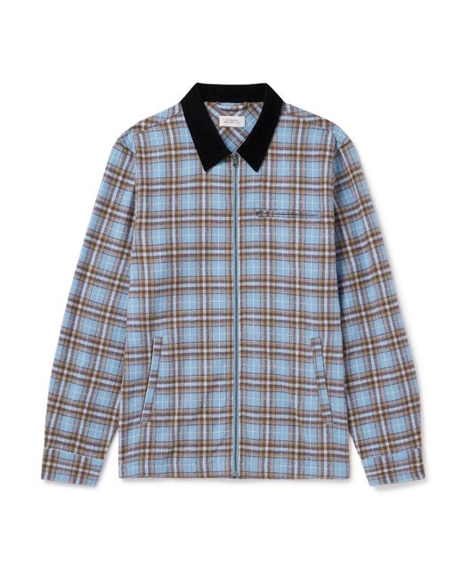 Saturdays NYC Ryan Corduroy-Trimmed Checked Cotton-Flannel Jacket