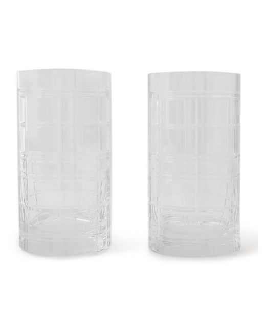 Ralph Lauren Home Hudson Plaid Set of Two Highball Crystal Glasses