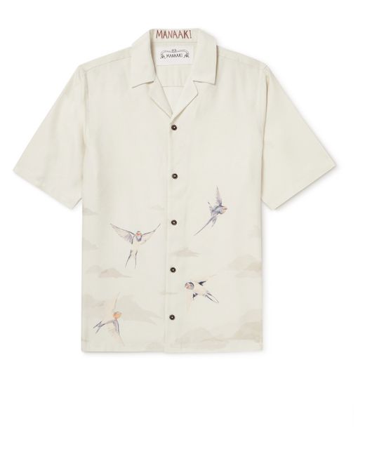 Manaaki Mana Camp-Collar Printed Lyocell and Linen-Blend Shirt