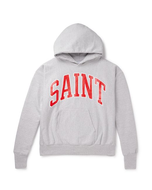Saint Mxxxxxx Logo-Print Cotton-Blend Jersey Hoodie