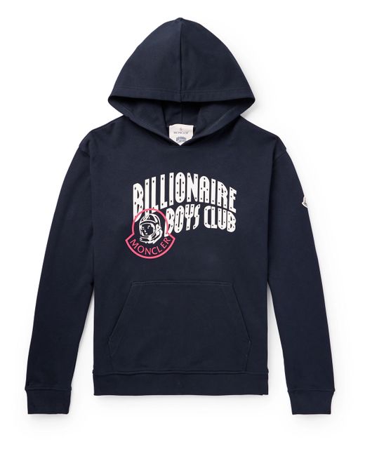 Moncler Genius Billionaire Boys Club Logo-Print Appliquéd Cotton-Jersey Hoodie