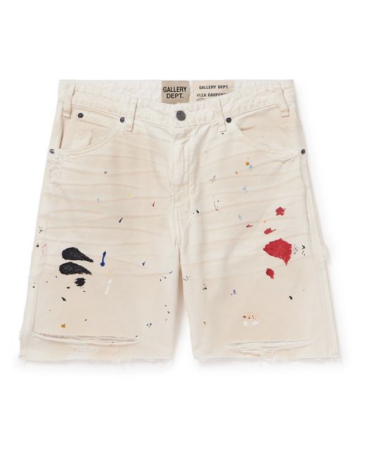Gallery Dept. Gallery Dept. Flea Carpenter Straight-Leg Distressed Paint-Splattered Denim Shorts UK/US 30