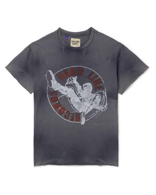 Gallery Dept. Gallery Dept. Headline Records Distressed Printed Glittered Cotton-Jersey T-Shirt