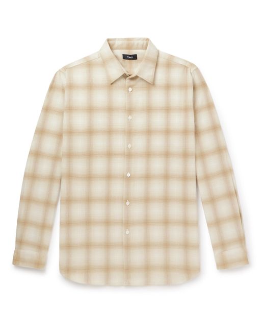Theory Irving Checked Recycled Cotton-Blend Flannel Shirt