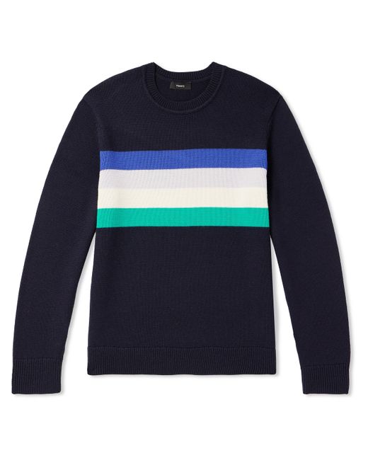 Theory Kenny Striped Merino Wool-Blend Sweater