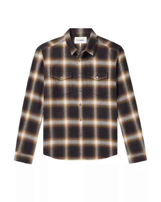 Frame Checked Brushed Cotton-Flannel Shirt
