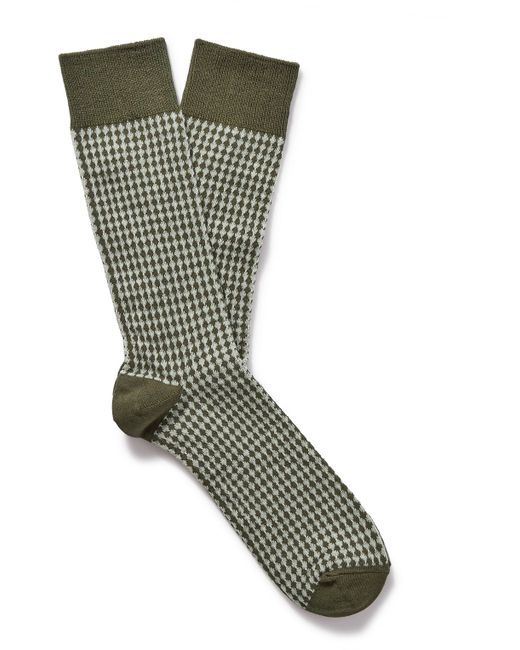 Mr P. Mr P. Jacquard-Knit Stretch Cotton-Blend Socks
