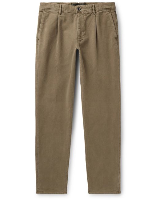 Incotex Tapered Pleated Stretch-Cotton Moleskin Trousers UK/US 30
