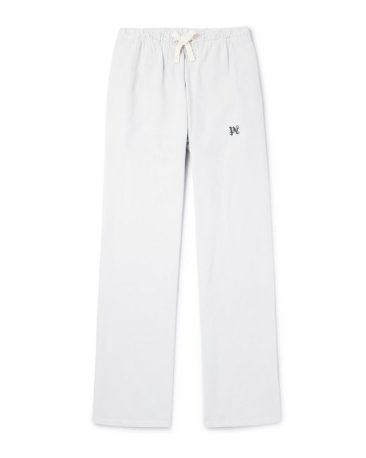 Palm Angels Wide-Leg Logo-Embroidered Lyocell and Cotton-Blend Twill Drawstring Trousers