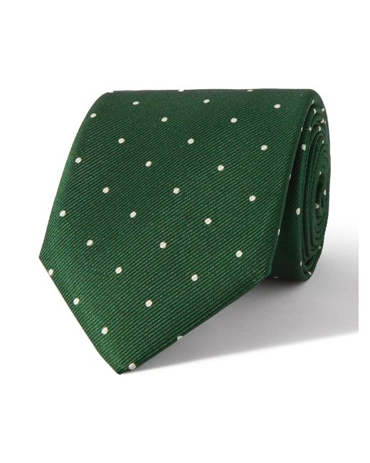 Dunhill 8cm Polka-Dot Mulberry Silk-Twill Tie