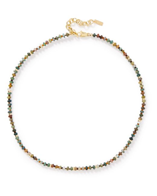 éliou Mikel Gold-Plated Agate and Rondelle Beaded Necklace