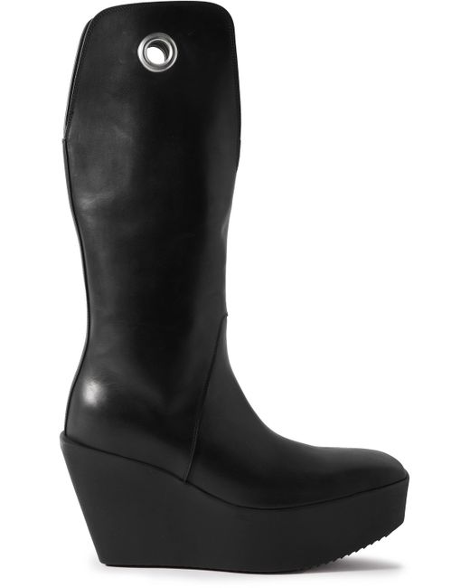 Rick Owens Kowboy Eyelet-Embellished Leather Platform Boots