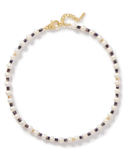 éliou Fern Gold-Plated Heishi Jade and Freshwater Pearl Necklace
