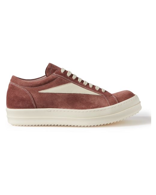 Rick Owens Vintage Leather-Trimmed Suede Sneakers