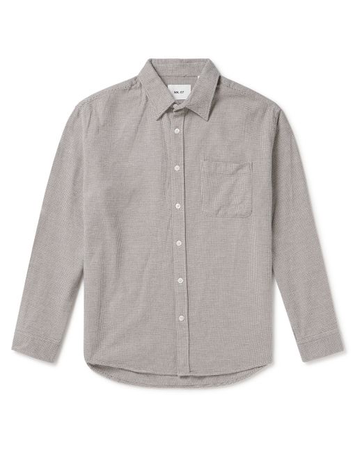 Nn07 Deon 5270 Houndstooth Cotton-Flannel Shirt