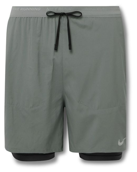 Nike Running 2--1 Stride Straight-Leg Dri-FIT Ripstop and Stretch-Jersey Shorts
