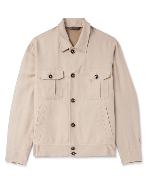 Brioni Linen Wool and Silk-Blend Blouson Jacket