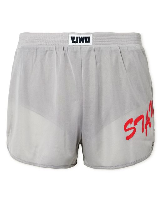 Y,Iwo Lessons Straight-Leg Logo-Print Mesh Shorts