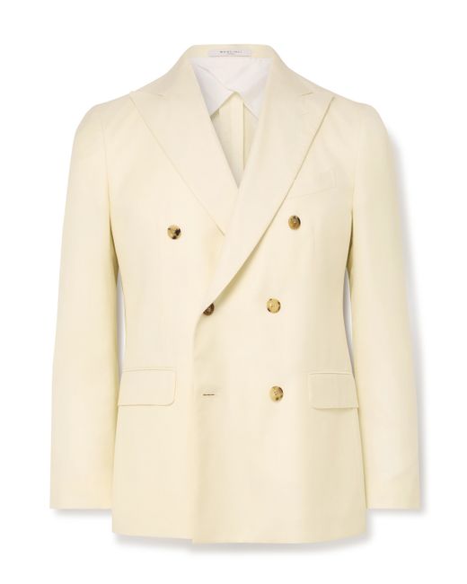 Boglioli Double-Breasted Wool Cashmere Silk and Linen-Blend Tuxedo Jacket