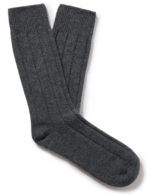 Anderson & Sheppard Ribbed-Knit Socks