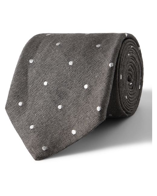 Paul Smith 8cm Polka-Dot Linen and Silk-Blend Tie