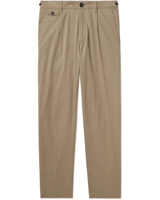 Dunhill Straight-Leg Pleated Cotton-Blend Chinos