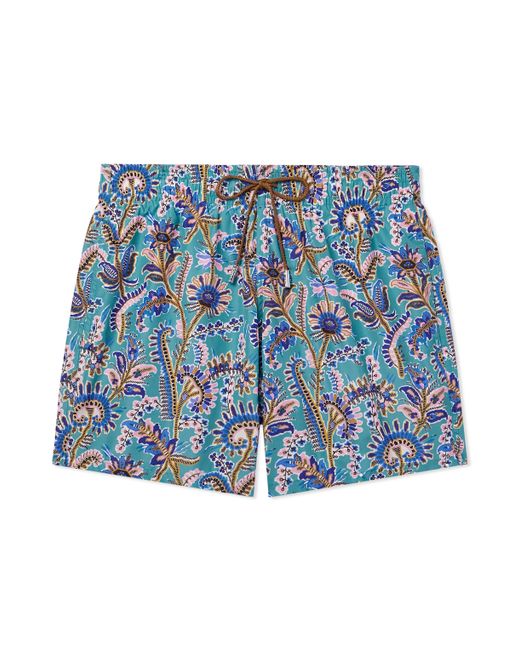 Etro Straight-Leg Mid-Length Floral-Print Shell Swim Shorts