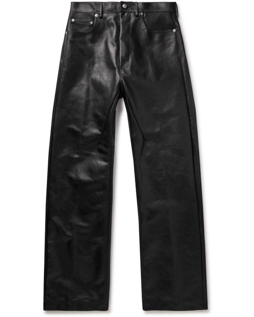 Rick Owens Geth Straight-Leg Oiled-Leather Jeans UK/US 30