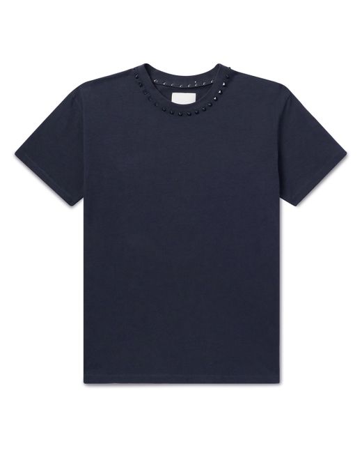 Valentino Garavani Rockstud Embellished Cotton-Jersey T-Shirt