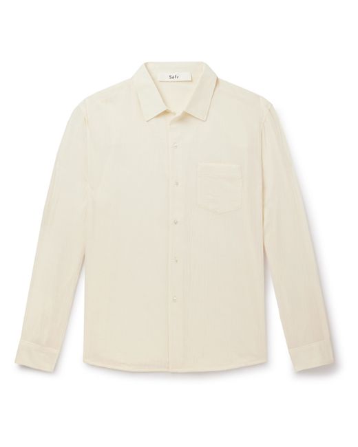 Séfr Leo Textured-Cotton Voile Shirt