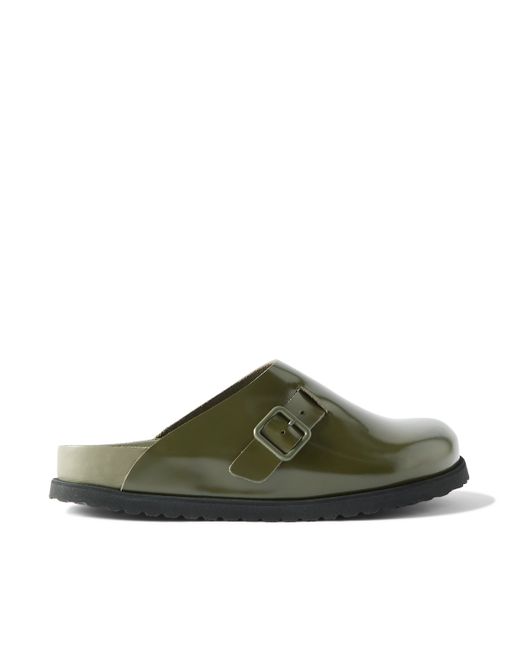 Birkenstock Niamey Buckled Glossed-Leather Clogs