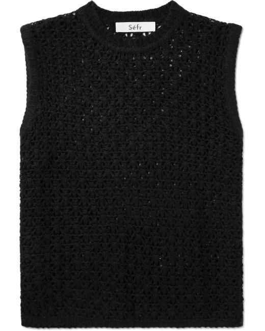 Séfr River Open-knit Cashmere Sweater Vest