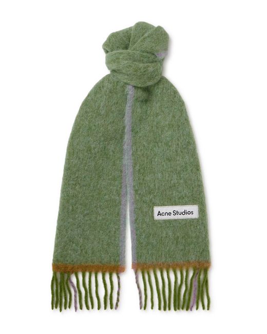 Acne Studios Vally Fringed Knitted Scarf