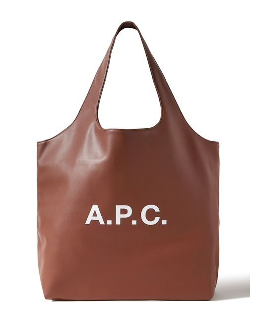 A.P.C. . Ninon Logo-Print Faux Leather Tote