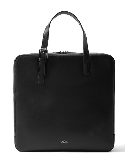 A.P.C. . Nino Logo-Print Faux-Recycled Leather Briefcase