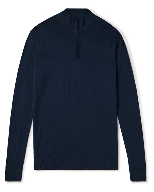 Sunspel Slim-Fit Wool Half-Zip Sweater