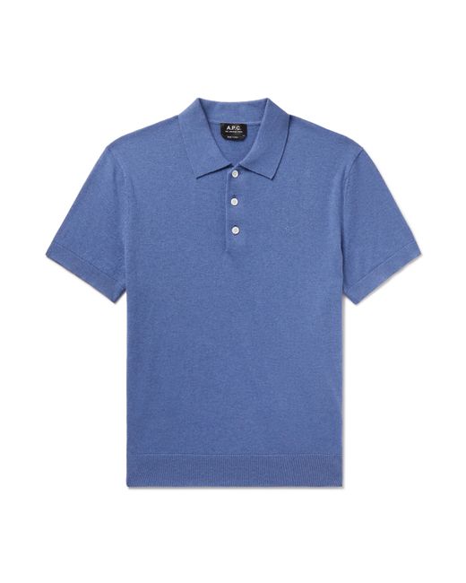 A.P.C. . Gregory Logo-Embroidered Cotton and Cashmere-Blend Polo Shirt